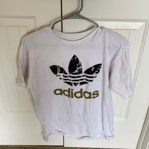 White Adidas Short Sleeve Tee